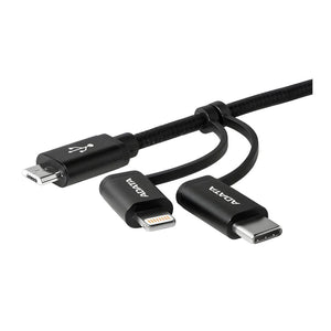 Cable Micro USB 3 en 1 ADATA, Black