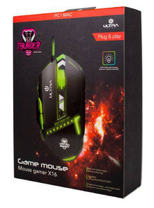 Mouse Gamer ULTRA X16, Cable blindado, Retroiluminado
