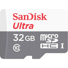 Cargar imagen en el visor de la galería, Memoria MicroSDHC 32GB Sandisk, Lectura 80MB/S, Clase 10 con Adaptador SD