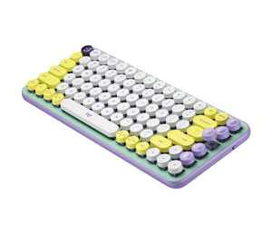 Teclado Logitech Pop Keys, Inalámbrico, Formato Mini, Teclas Multimedia, Mint/Purple